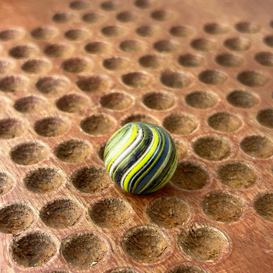 Onion skin Joseph’s coat - Antique handmade 0.82” inch German glass marble