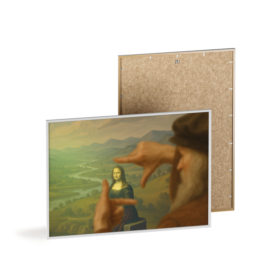 "Mona Lisa - Framed by da Vinci"— Classic Art Print with Wooden Frame