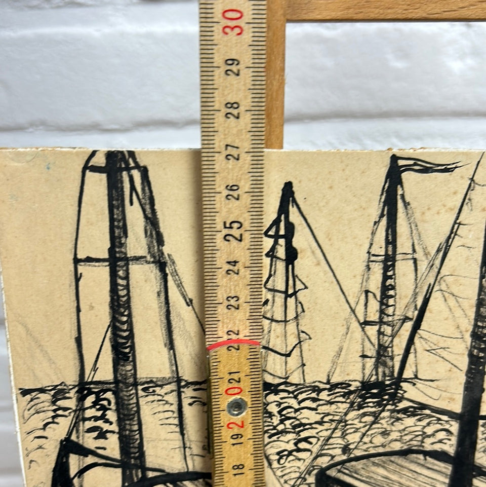 Boats at the Harbour - Artwork by Dini Henkes (1935-2022)