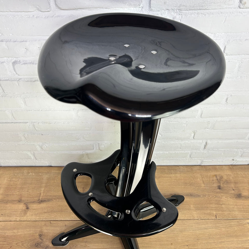 Dulton Industrial Vintage Bar Stool With Tractor Seating, Model Lotus