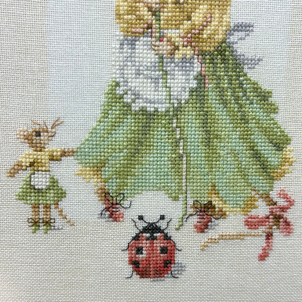 Vintage Mouse - 4 seasons - Embroidery complete set of 4 - Childrens room - Tapestry Mouse - Patchwork - Cotton work - Framed behind glass