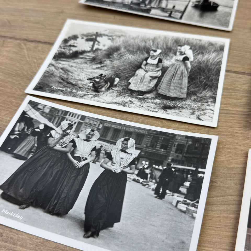 Collection of Antique B&W Holland’s Folklore Costume photocards - High Quality Photo paper a.o. – Holland Traditional Culture Costume Embroideries