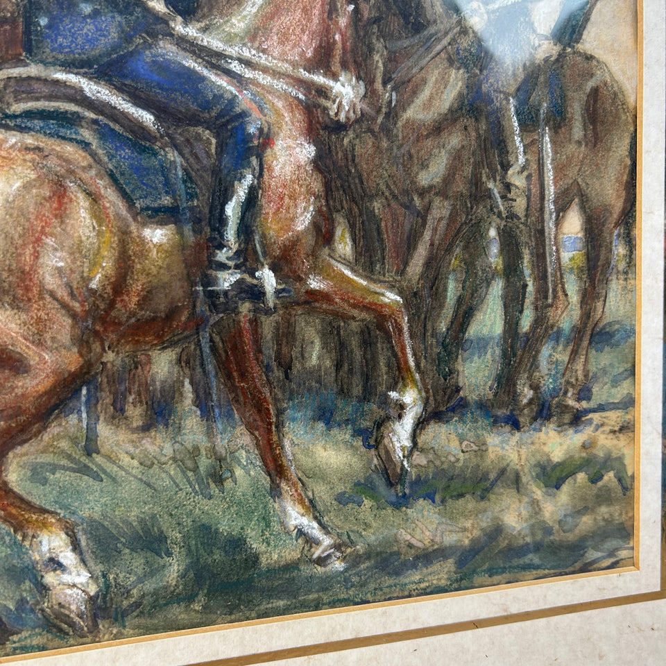 Original cavalry painting of a Napoleon Waterloo Style Cavalry - G. Westermann