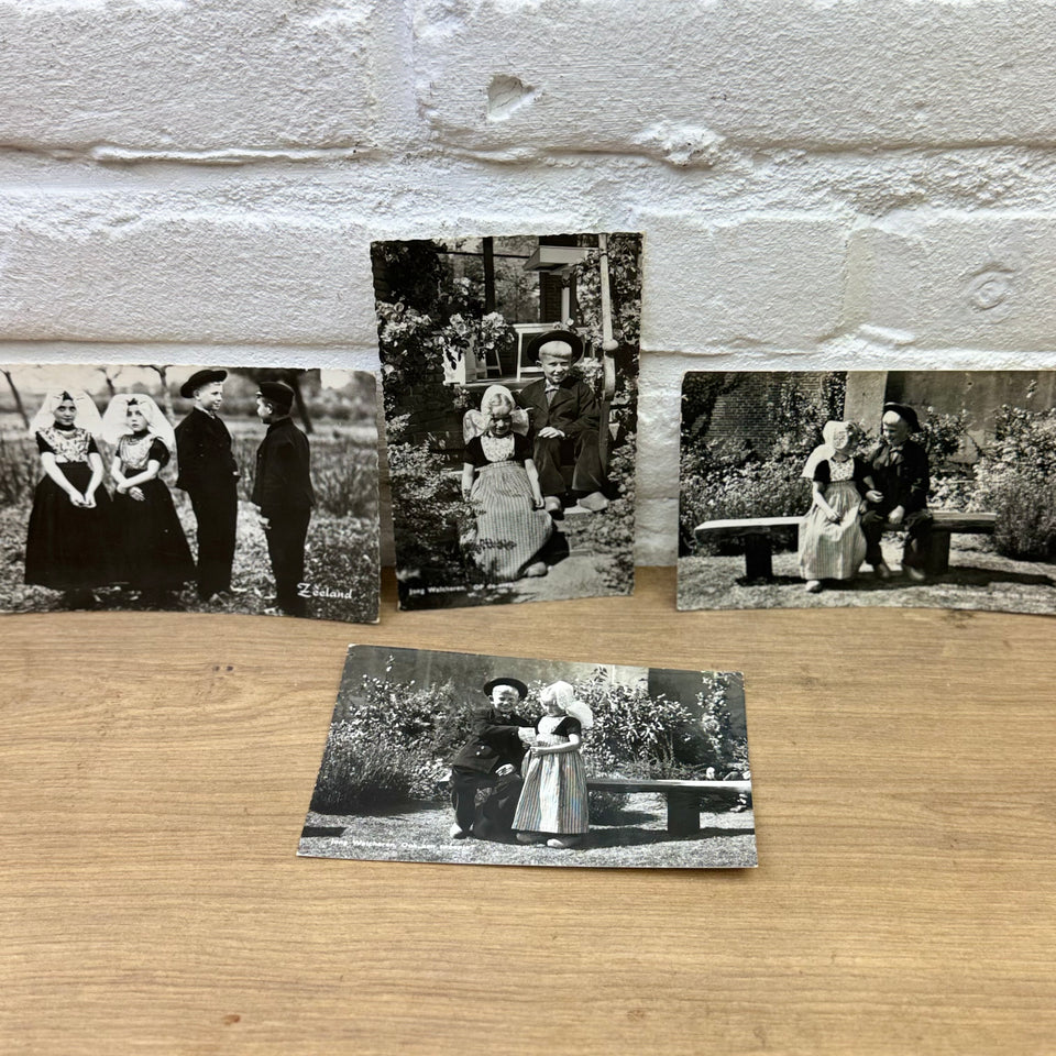 Collection of Dutch historical Folklore Costume Family photograph cards - High Quality Photo paper a.o. – Holland Traditional Culture Costume Embroideries