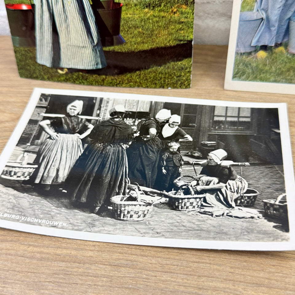 Antique Dutch Milkmaid theme postcards collection of Milk maids in Dutch Folklore Costume photo cards – Holland’s Traditional Culture Costumes