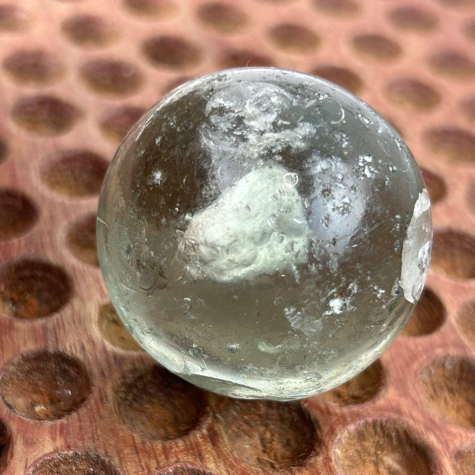 Antique Sulphide Bear Marble - Antique handmade 1.6” inch German sulfide glass marble