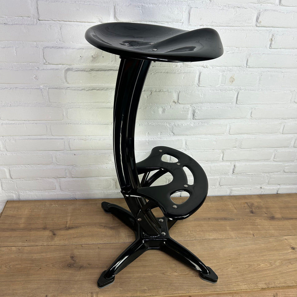 Dulton Industrial Vintage Bar Stool With Tractor Seating, Model Lotus