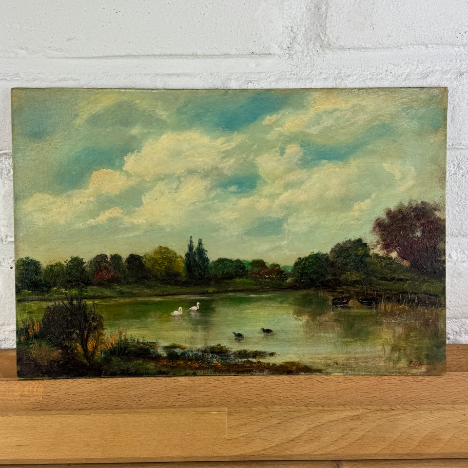 Spring day near the lake by Dutch painter Jan Bakker (1879-1944)