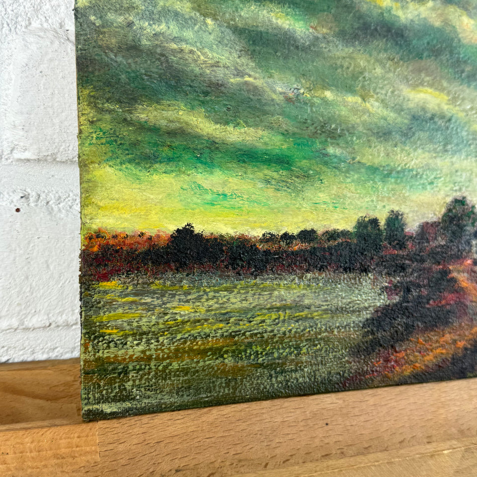 House near the lake - Oil painting by Jan Bakker