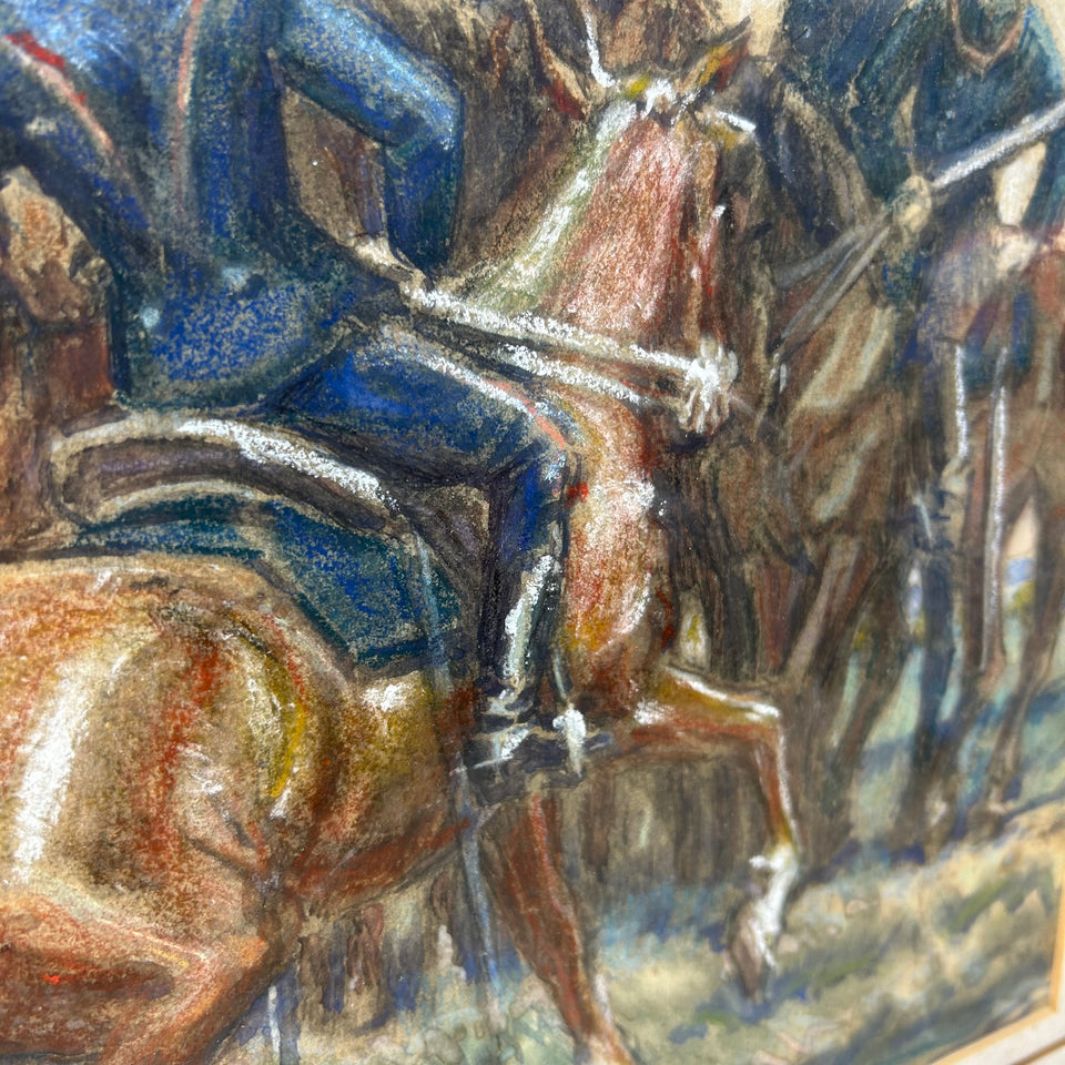 Original cavalry painting of a Napoleon Waterloo Style Cavalry - G. Westermann