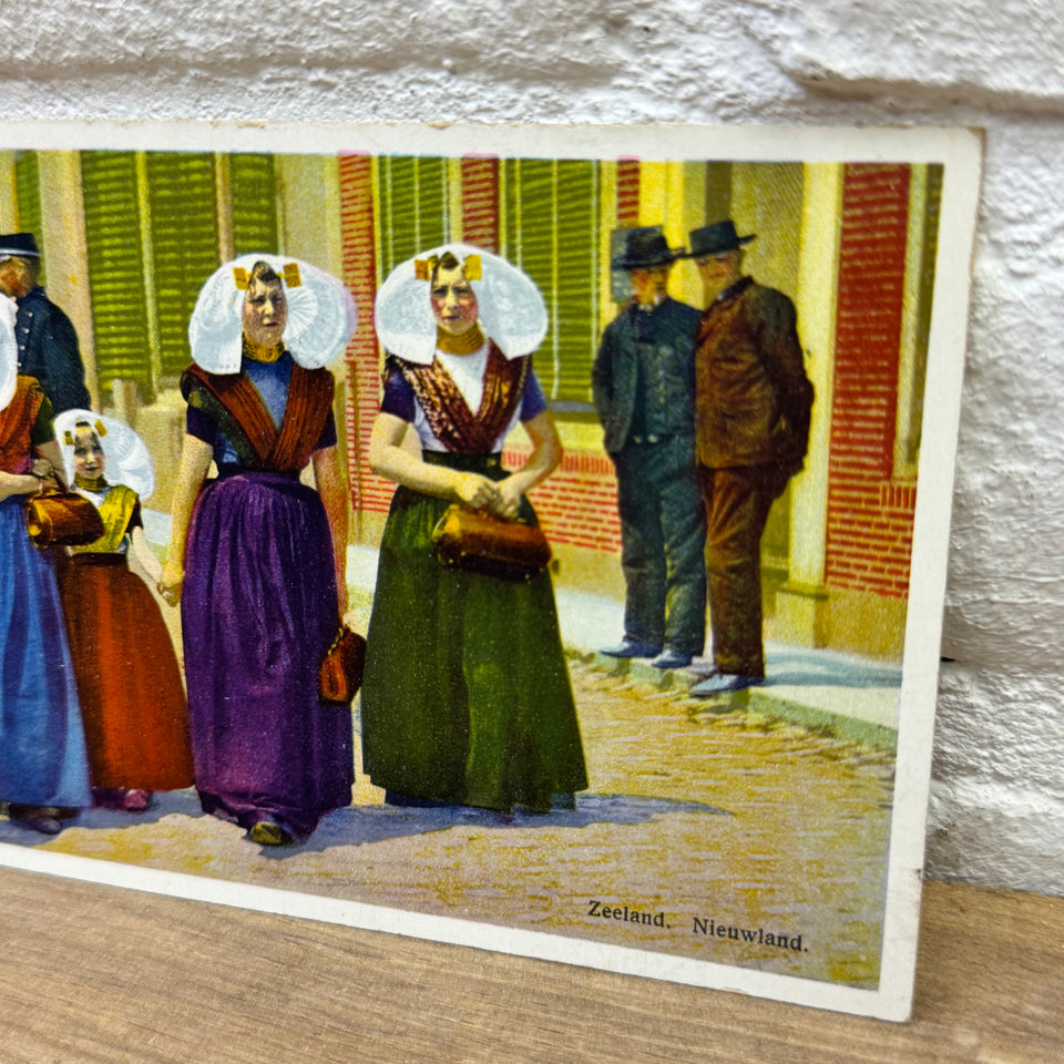Rare Antique PhotoChrome Postcard - Near mint condition - Historical Folklore Dutch Costume photocards - High Quality Photo paper a.o. – Holland Traditional Culture Costume Embroideries