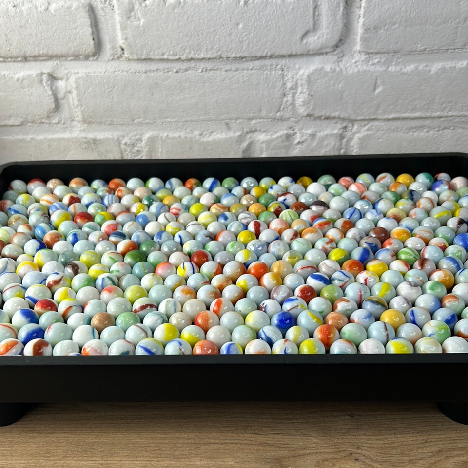 Surprise box with mixed Milk glass & Agate marbles