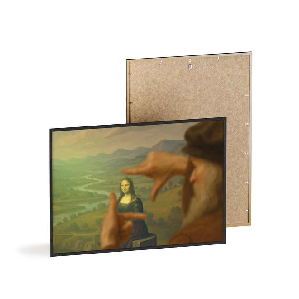 "Mona Lisa - Framed by da Vinci"— Classic Art Print with Wooden Frame