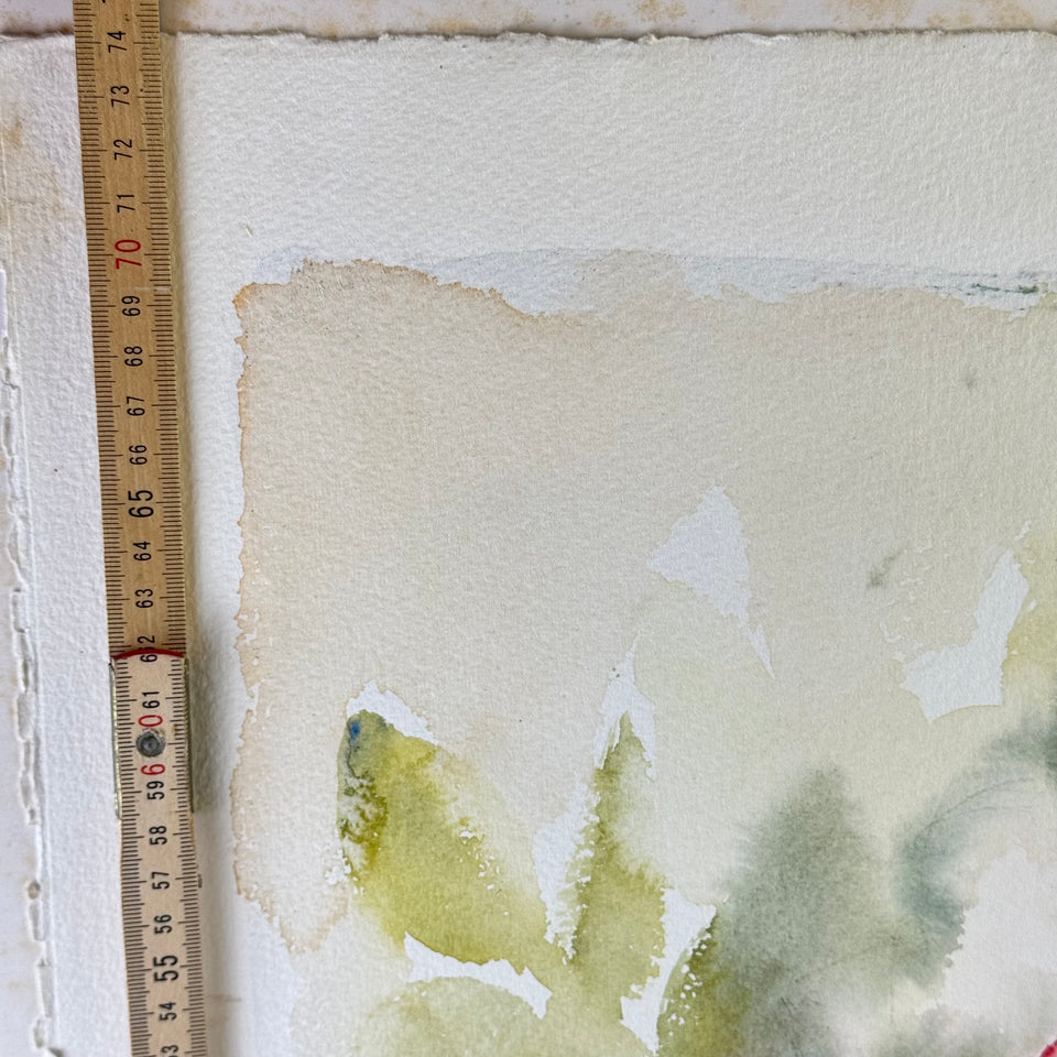 Large watercolor painting: Abstract Flowers by Coraline Bäcker