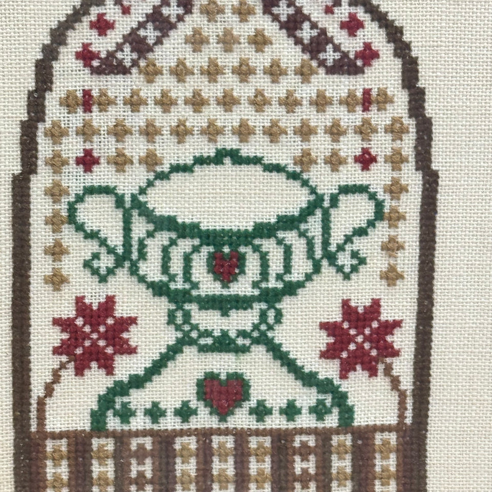 A set of 3 framed Dutch Embroideries - Cross-Stitch Embroidery - Cottonwork - Framed