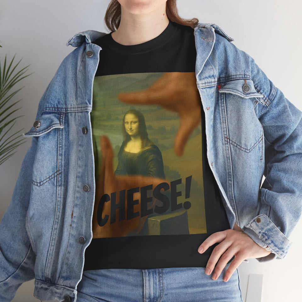 The Mona Lisa Smile "CHEESE!" by da Vinci - T-Shirt - Pep-Art Clothing - | Art T-Shirt |
