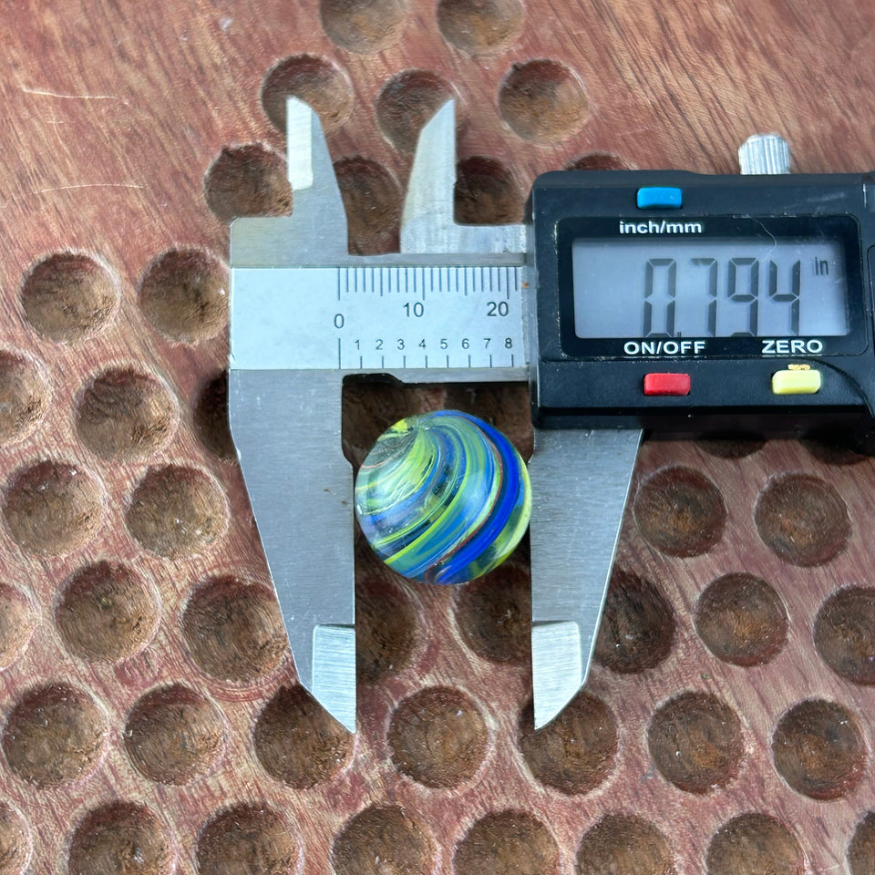 Joseph’s coat marble - Antique handmade 0.79” inch German glass marble