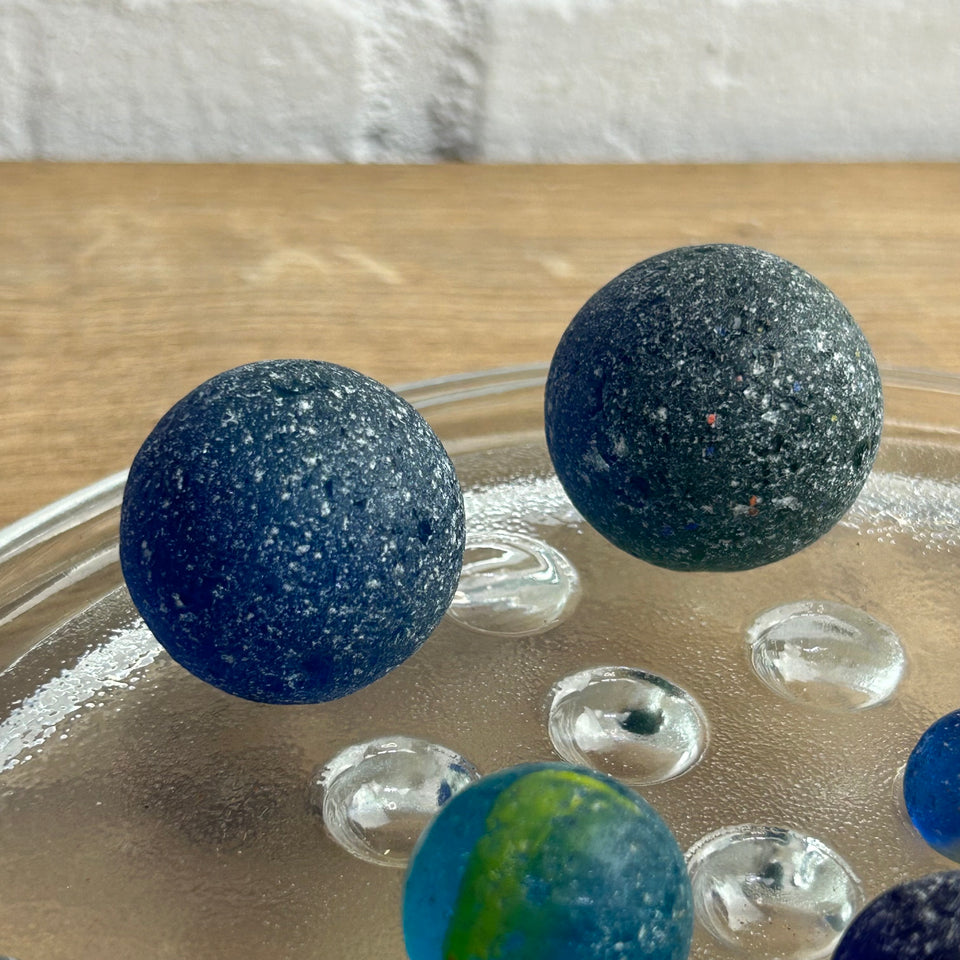 Colored Sea Glass marbles set of 9 transparent marbles