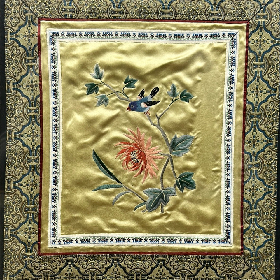 Asian Silk Cotton work - Birds & Flowers