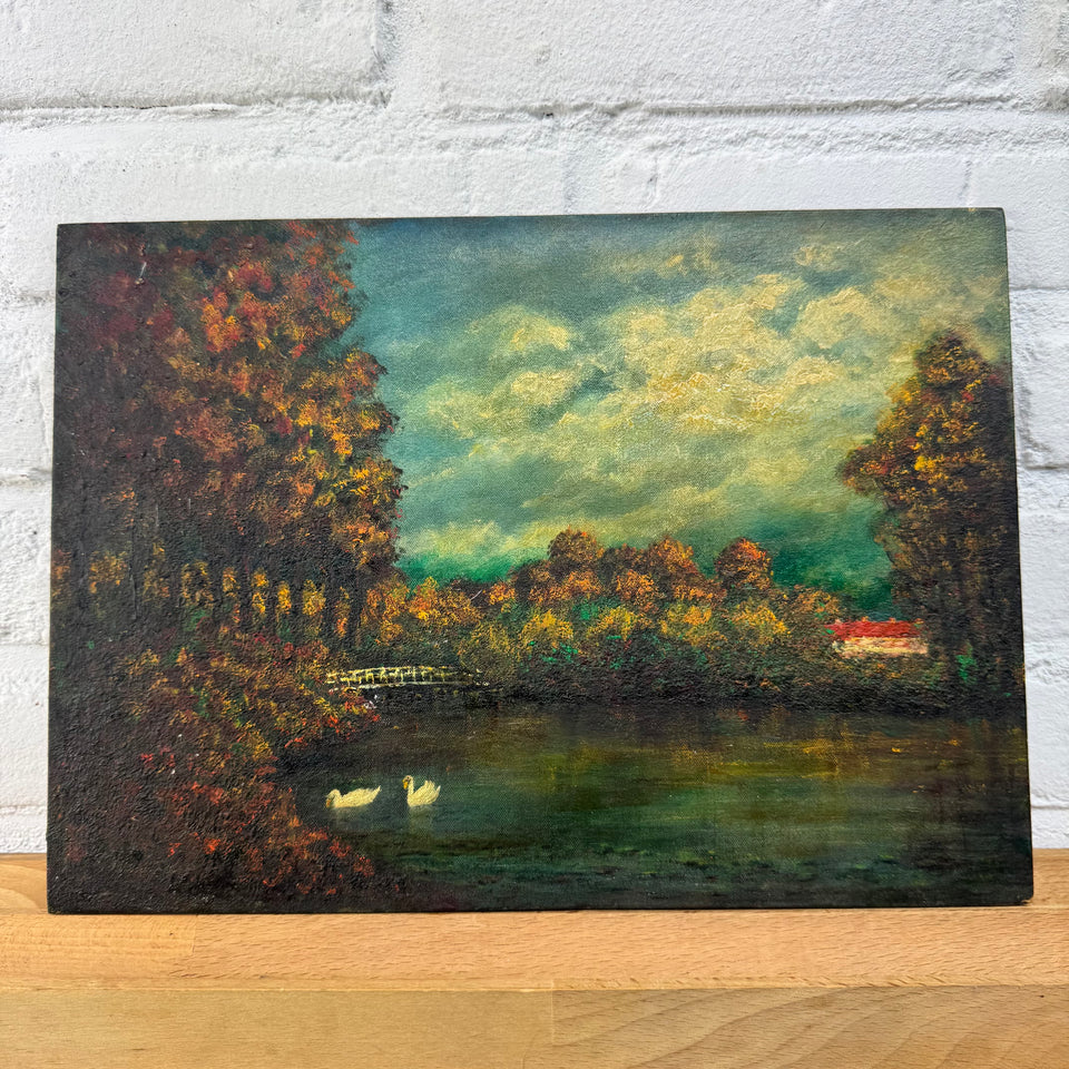 Dutch Lake oil painting by Jan Bakker (1879-1944)