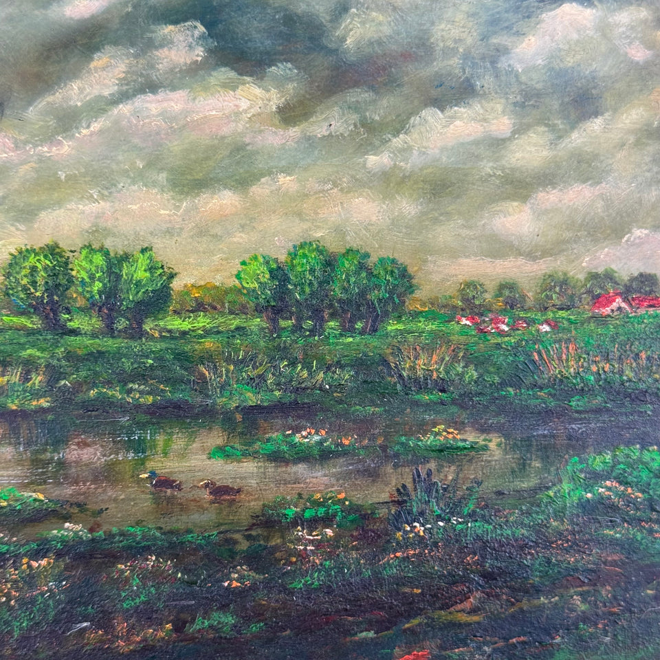 Dutch Windmill landscape scene by Dutch painter Jan Bakker