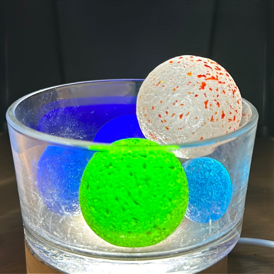 Colored Sea Glass marbles set of 5 transparent marbles