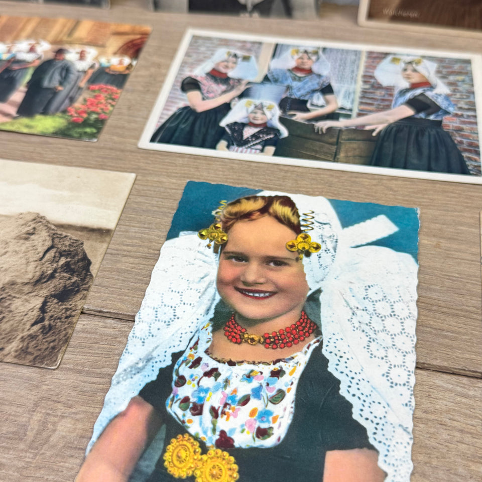 Collection of Antique Dutch Folklore Costume photocards - High Quality Photo paper a.o. – Holland Traditional Culture Costume Embroideries