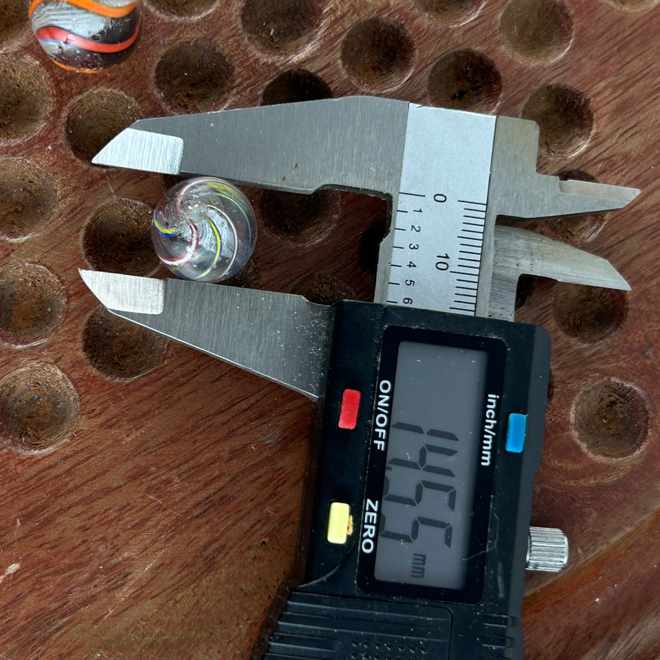 Collection of 5 Antique Latticino Core Swirls marbles - Handmade German glass marble