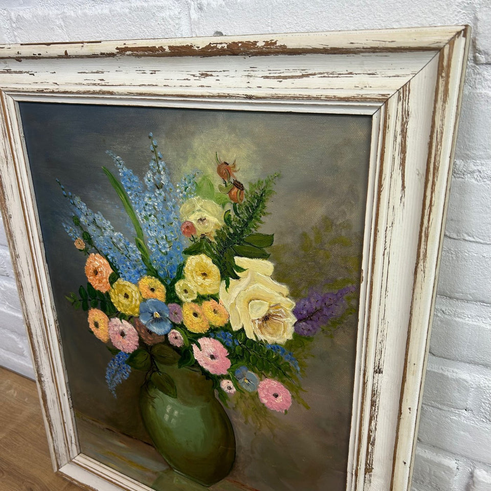 Oil painting - Still life with bouquet with Spring flowers