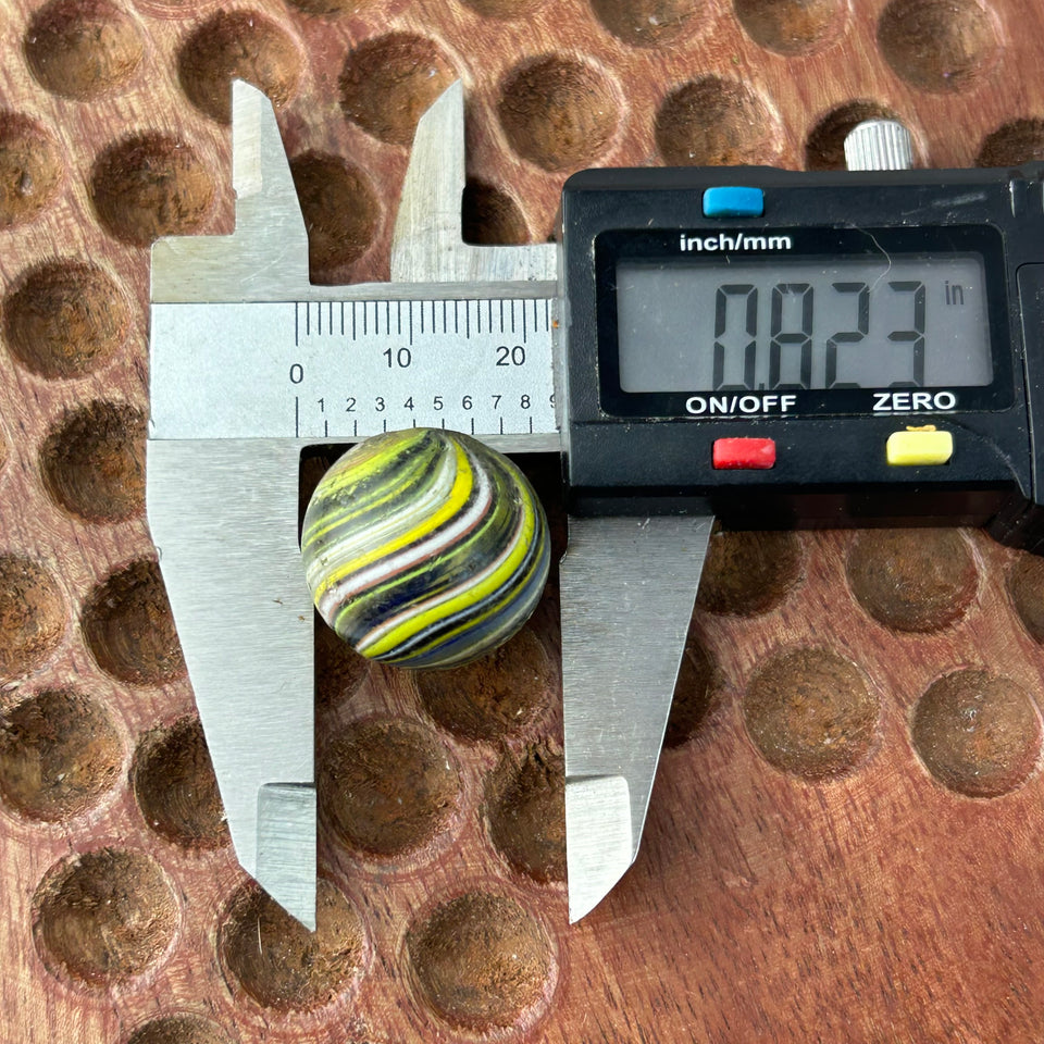 Onion skin Joseph’s coat - Antique handmade 0.82” inch German glass marble