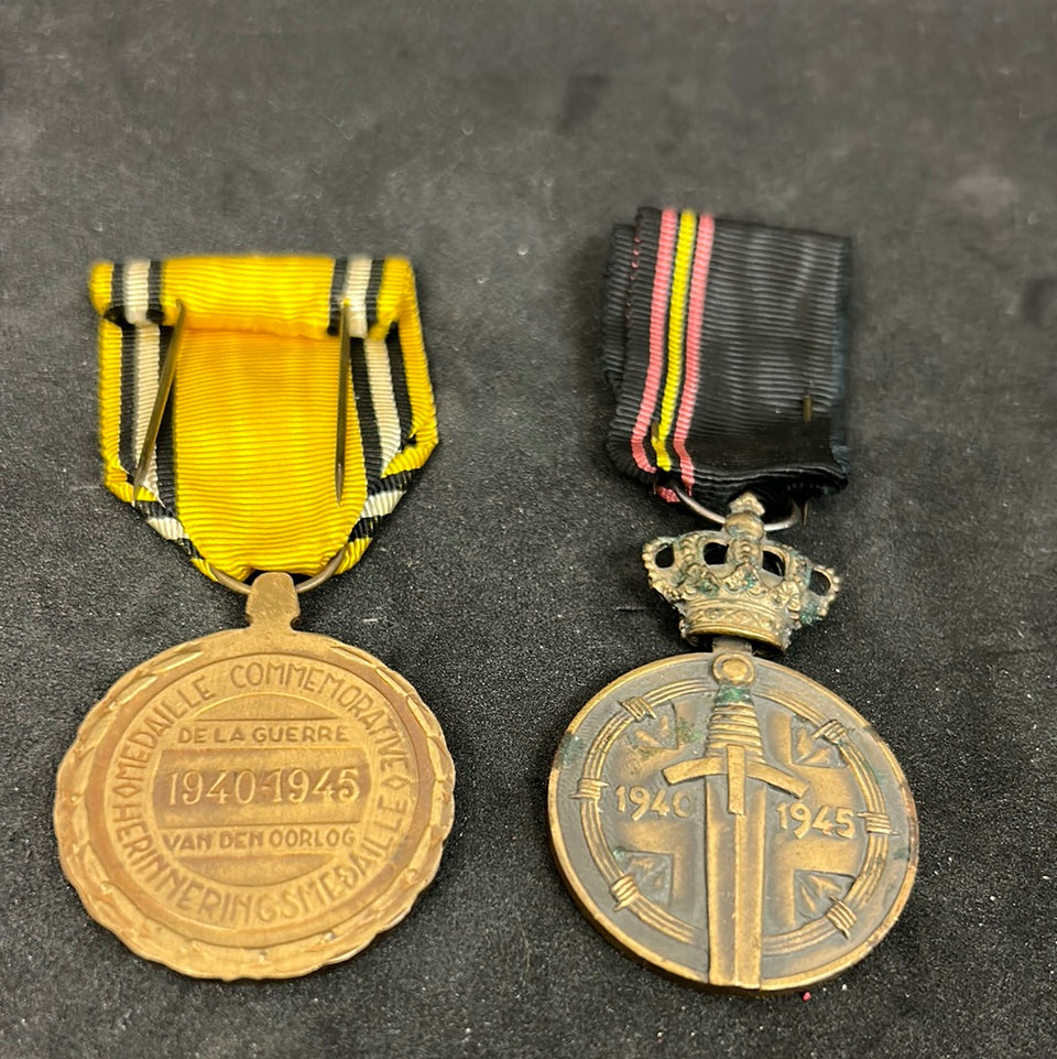 2 Belgian Medals WW2 Bravery Prisoner camp