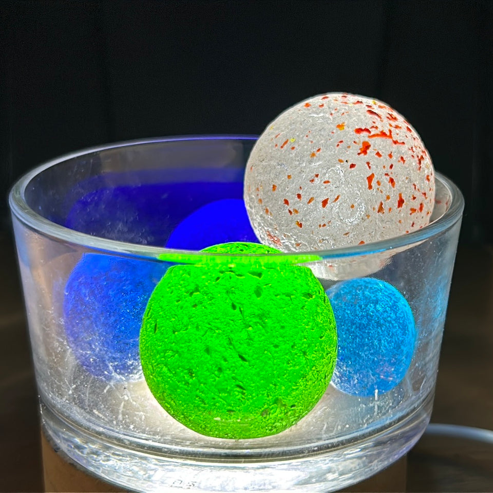 Colored Sea Glass marbles set of 5 transparent marbles