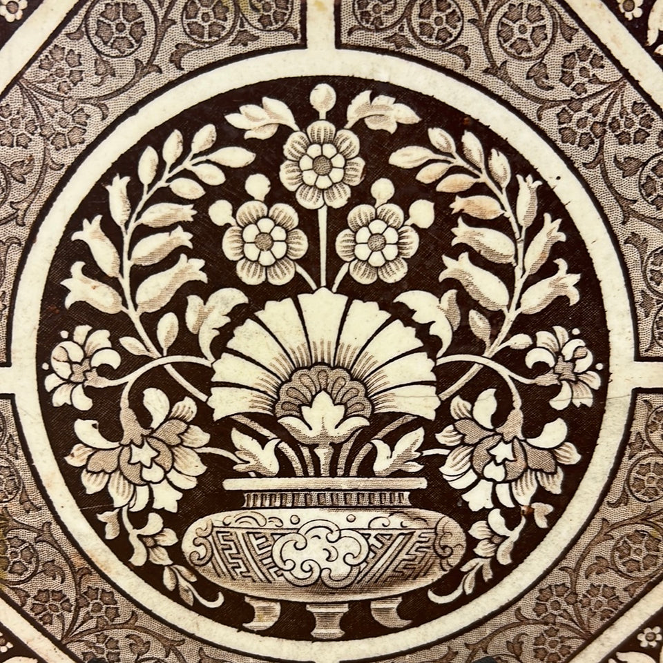 Antique Victorian 1880 Persian vase Tile