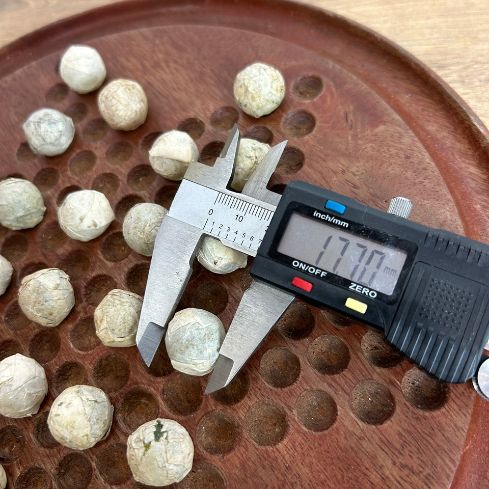 Antique Marbles in original paper packaging - set of 3