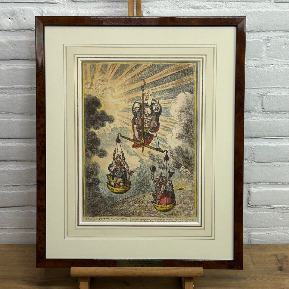 Original Rare handcolored - The Cabinetical Balance -
James Gillray (1757–1815)