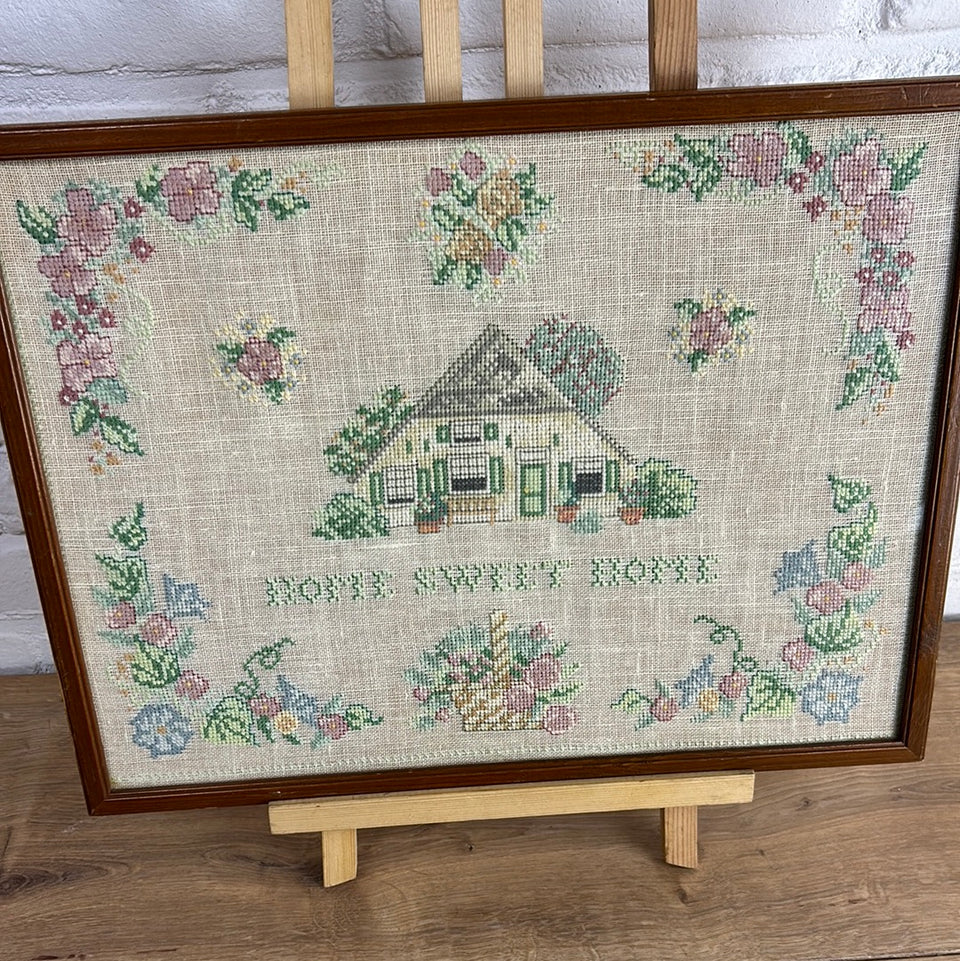 Home Sweet Home Tapestry - Embroidery - Cottonwork - Framed