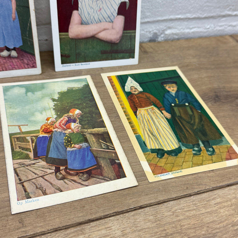 Set of 9 Antique Dutch Historical Costumes - High Quality Print cards – Holland Traditional Costume Embroidery Illustrations