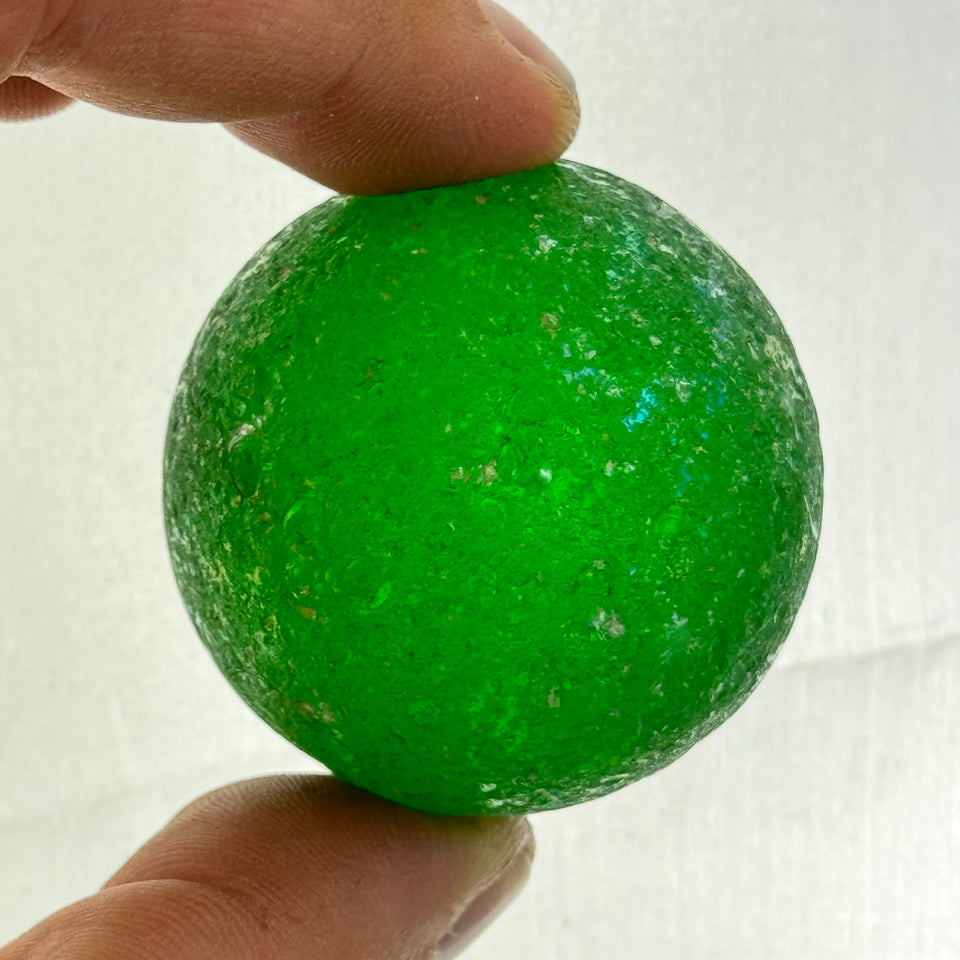 2 Large Sea Glass marble spheres (2 inch - 4/5cm)