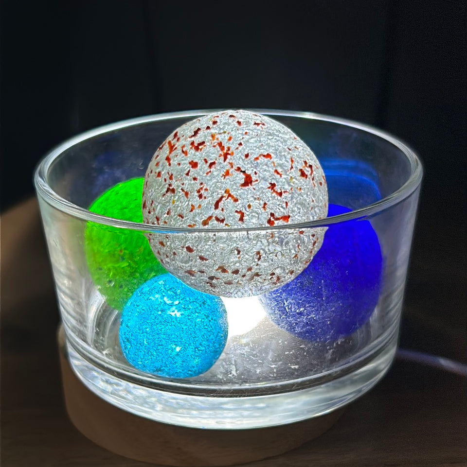 Colored Sea Glass marbles set of 5 transparent marbles