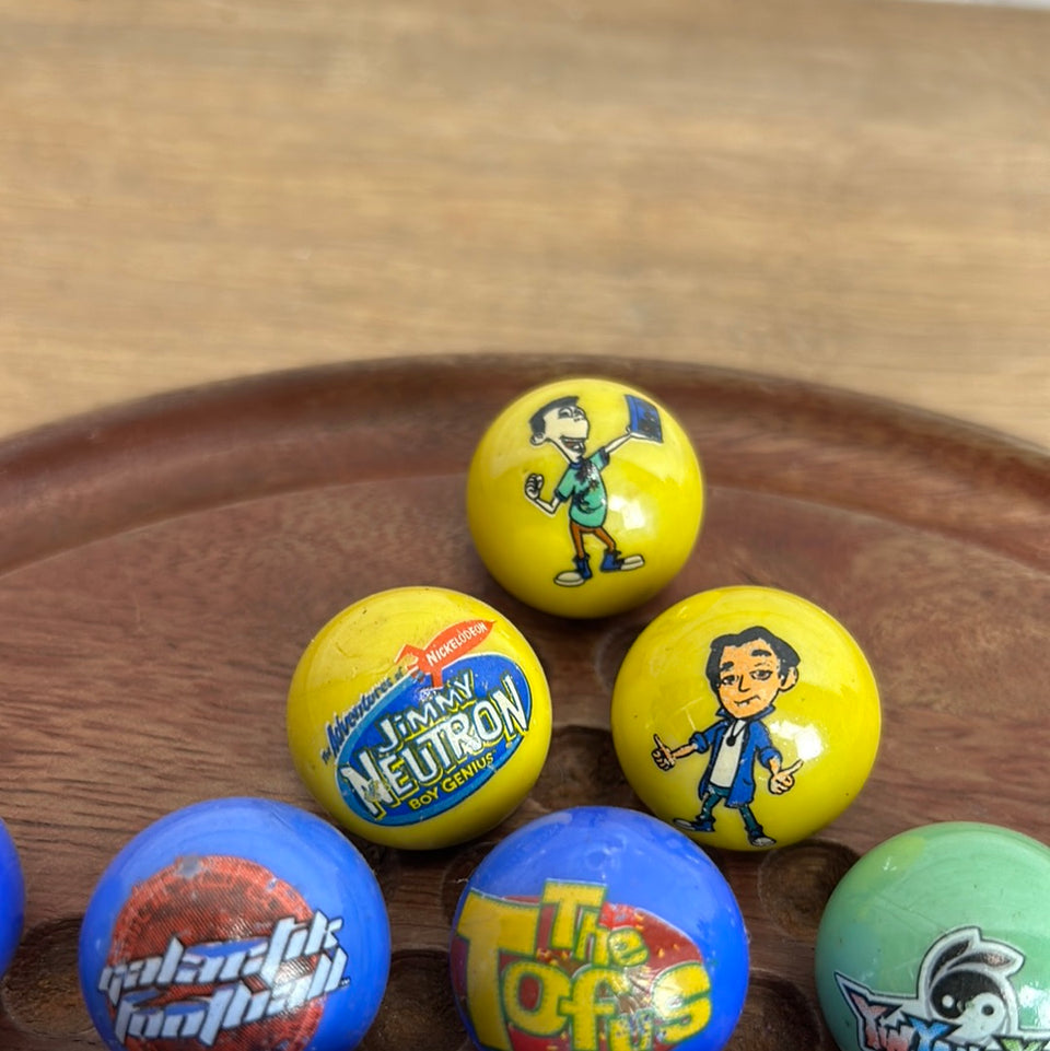 Mixed set of 30 Comic Series Vintage Marbles - 1 inch