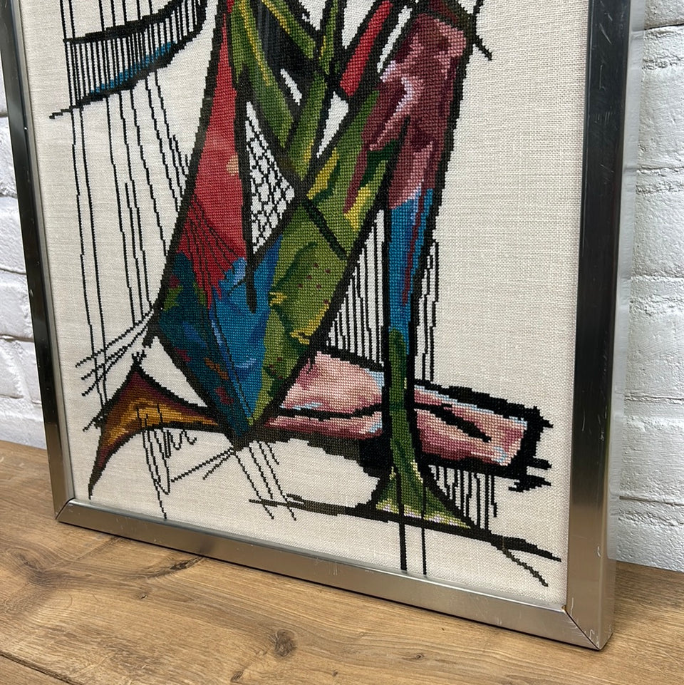 Vintage 60’s Embroidery - Cottonwork - Framed