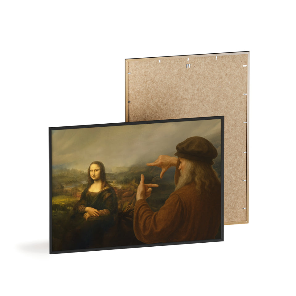 "Da Vinci's Mona Lisa Moment" - Classic Art Print with Wooden Frame