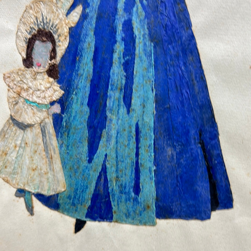 Victorian Style collage of a mother and Child-  Collage Artwork by Dini Henkes (1935-2022)