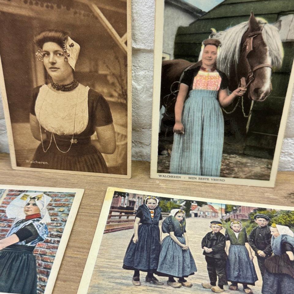 Set of Dutch Culture outfits- High Quality Print cards – Holland Traditional Costume Embroidery Illustrations