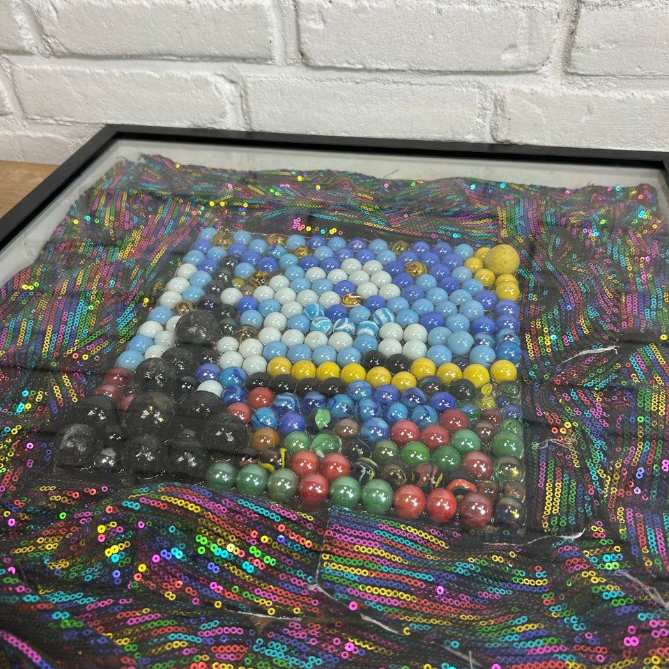 a Starry Night of glitter and marbles - Original artwork