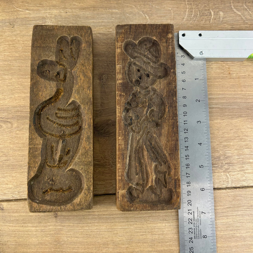 Discounted set of 4 wooden 18th century cookie antique baking mold