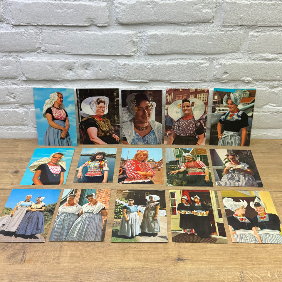 Collection of Antique The Netherlands Folklore Costume with Dutch Woman photocards - High Quality Photo paper a.o. – Holland Traditional Culture Costume Embroideries