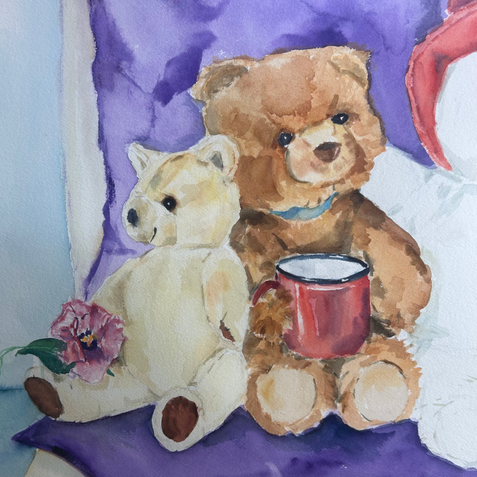 Paddington Bear & friends- Original watercolor painting
