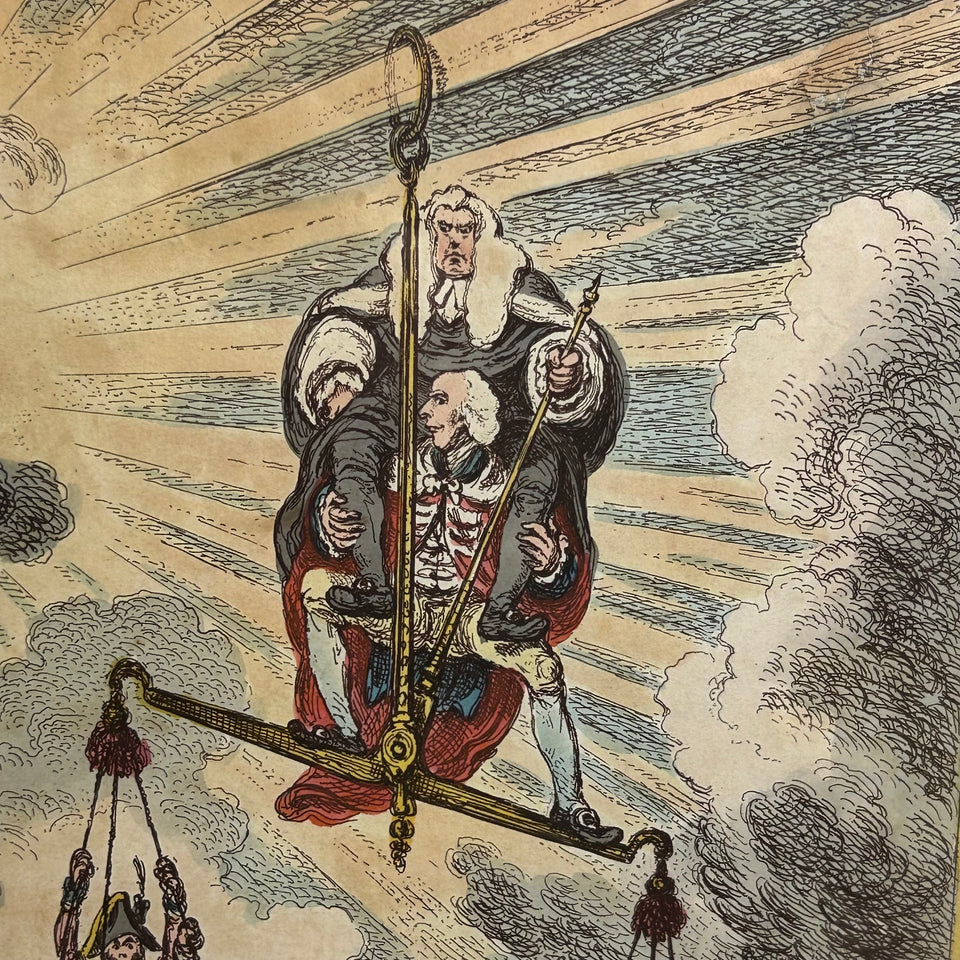 Original Rare handcolored - The Cabinetical Balance -
James Gillray (1757–1815)