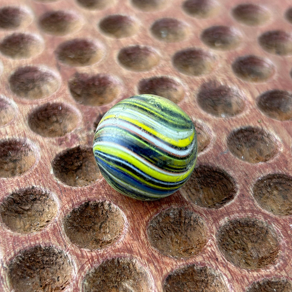 Onion skin Joseph’s coat - Antique handmade 0.82” inch German glass marble